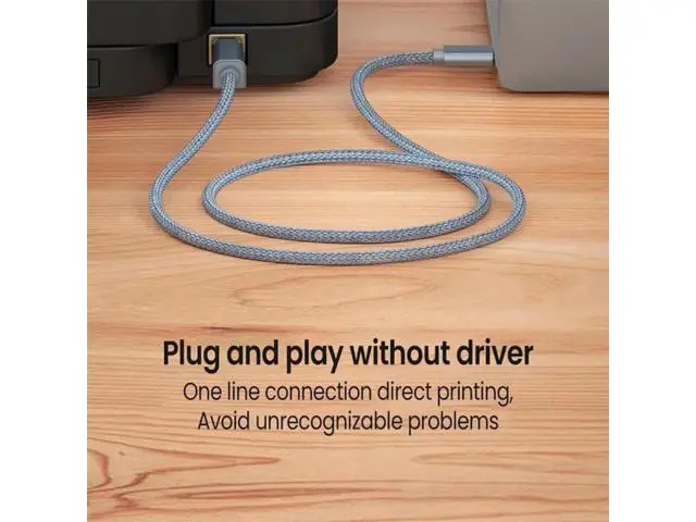 Alt view image 5 of 7 - USB C to Printer Cable,USB C to USB B Male Scanner Cord Compatible with DIMI, Google Chromebook Pixel, MacBook Pro, HP Canon Printers, iPad Pro and More Type-C Devices/Laptops, 6.6 ft.