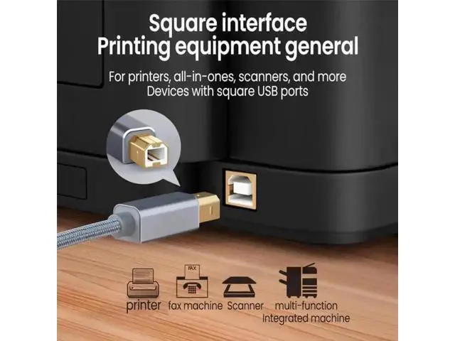 Alt view image 2 of 7 - 3.3ft USB-C to USB-B Printer Cable, Type C to B Male Cord for MacBook, Chromebook, iPad Pro, HP & Canon Printers