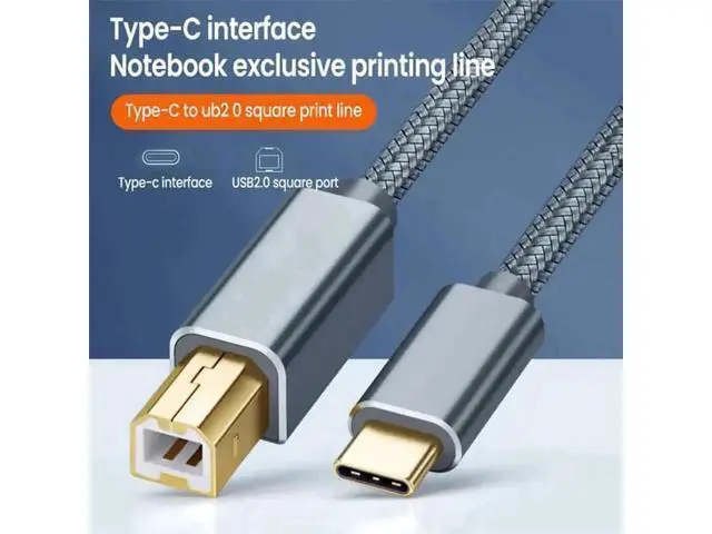 Alt view image 6 of 7 - 3.3ft USB-C to USB-B Printer Cable, Type C to B Male Cord for MacBook, Chromebook, iPad Pro, HP & Canon Printers