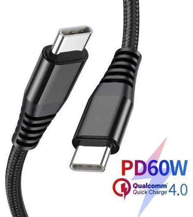 Main image of 2 Pack Black 4FT USB C to USB C Cable, 60W PD Fast Charging Type-C Cord Compatible with Samsung Galaxy Pixel iPad Air Mini
