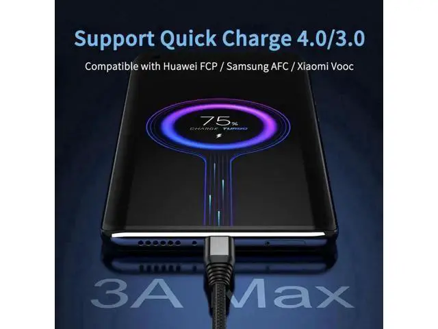 Alt view image 4 of 7 - 2 Pack Black 4FT USB C to USB C Cable, 60W PD Fast Charging Type-C Cord Compatible with Samsung Galaxy Pixel iPad Air Mini