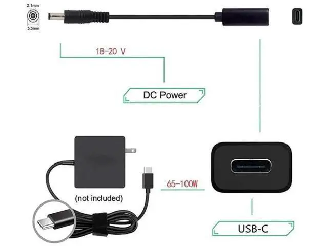 Alt view image 4 of 6 - USB-C PD Trigger to 5.5×2.1mm DC Barrel Power Charging Cable, Type-C Input to DC5521 Male Plug Power Conversion Cord