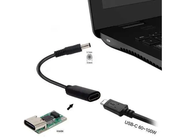 Alt view image 6 of 6 - USB-C PD Trigger to 5.5×2.1mm DC Barrel Power Charging Cable, Type-C Input to DC5521 Male Plug Power Conversion Cord