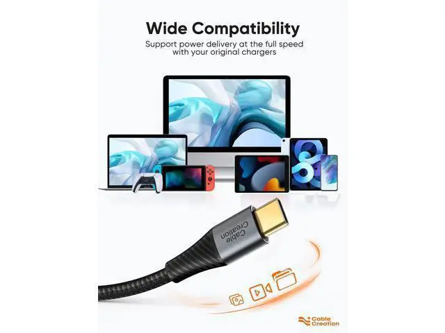 Alt view image 6 of 7 - 6.6FT Braided USB-C to USB-C Fast Charging & Data Sync Cable for Samsung Galaxy S22/S21/S20 Series, MacBook, iPad Pro 2020, Google Pixel