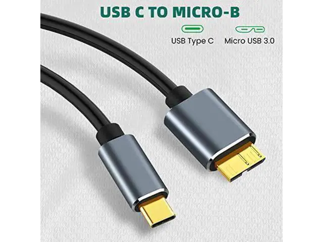 Alt view image 6 of 7 - 2M/6.6ft USB C to Micro B Cable, USB-C Male to Micro USB Data Sync Cord for WD, Seagate, Toshiba, Samsung External Hard Drives