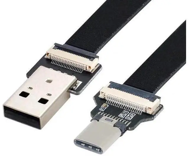 Main image of 0.5M Flat Ribbon USB-A Male to USB-C Male Flex Extension Cable | USB2.0 Flexible Thin Cord