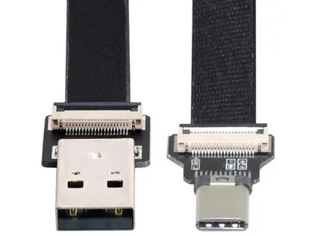 Alt view image 2 of 7 - 0.5M Flat Ribbon USB-A Male to USB-C Male Flex Extension Cable | USB2.0 Flexible Thin Cord