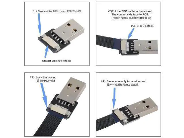 Alt view image 5 of 7 - 0.5M Flat Ribbon USB-A Male to USB-C Male Flex Extension Cable | USB2.0 Flexible Thin Cord