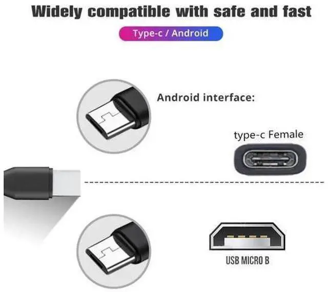 Alt view image 3 of 7 - 0.3M/0.98FT 1-to-2 USB-C to Dual Micro USB Charging Splitter Cable
