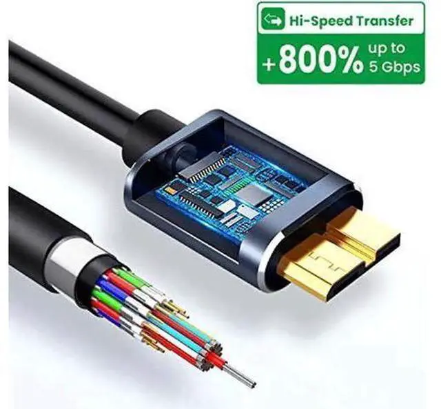 Alt view image 4 of 7 - 2M/6.6ft USB C to Micro B Cable, USB-C Male to Micro USB Data Sync Cord for WD, Seagate, Toshiba, Samsung External Hard Drives