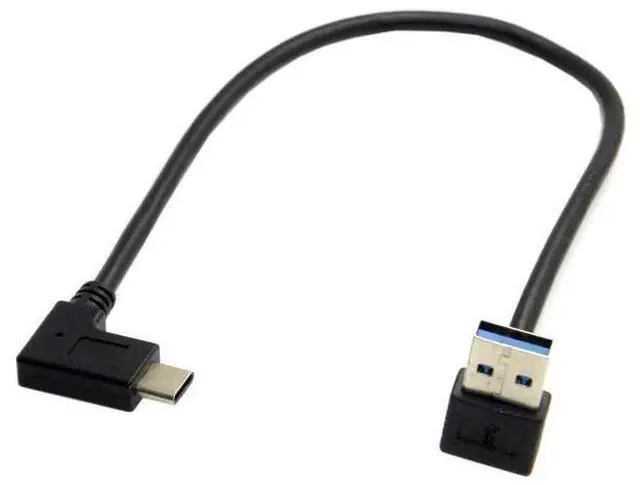 Main image of 30cm Upward 90 Degree USB-C Female to USB3.1 Type-A Male Reversible Data Cable | 5Gbps High Speed Cord for Smartphones & Tablets
