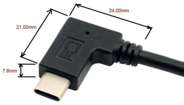 Alt view image 3 of 7 - 30cm Upward 90 Degree USB-C Female to USB3.1 Type-A Male Reversible Data Cable | 5Gbps High Speed Cord for Smartphones & Tablets