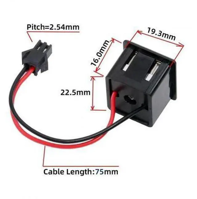 Alt view image 2 of 6 - Latch Mount USB-A + USB-C Female to 2.54mm Pitch 2Pin Header Pigtail Cable|DC 5V Power Wiring Harness for DIY & OEM Projects