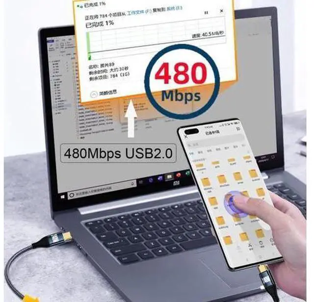 Alt view image 5 of 7 - 100CM 240W PD Type-C Male to Male Cable | 48V5A Max Power, USB2.0 480Mbps Data Cord for Laptops, Tablets & Smartphones