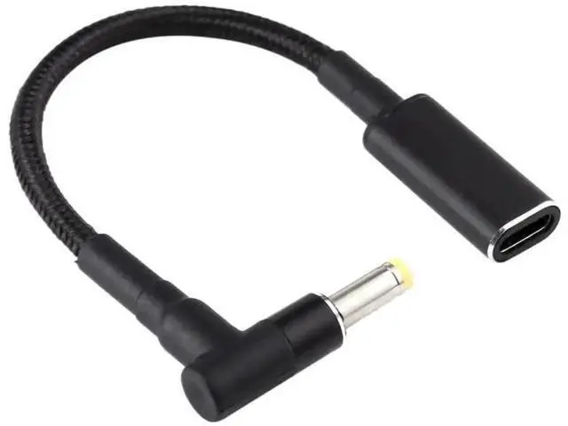 Alt view image 3 of 5 - Right Angle DC 4.8×1.7mm to USB-C PD 100W Nylon Braided Power Cable | 18.5V~20V Fixed Voltage Trigger Cord