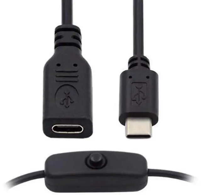 Main image of USB-C Male to Female Extension Cable with On/Off Power Switch for Laptop, Keyboard & Raspberry Pi 4B