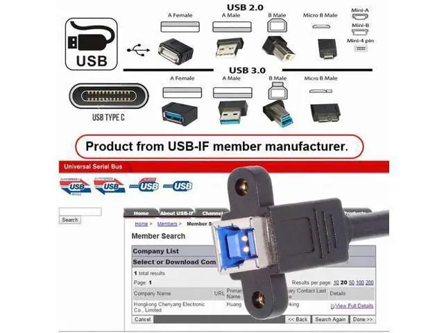 Alt view image 5 of 7 - 30cm USB3.0 Type-C Male to Type-B Female Extension Cable | 5Gbps High Speed Cord for External SSD, Hard Drive & Digital Camera