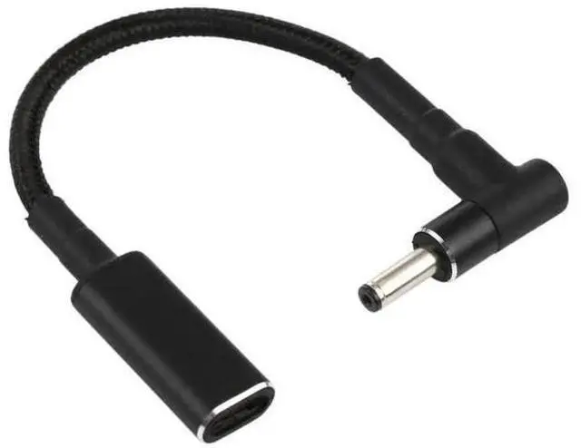 Main image of Right Angle 4.0×1.35mm DC to USB-C Nylon Braided PD Trigger Cable | 100W, 18.5V~20V Fixed Output