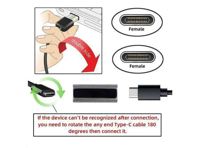 Alt view image 4 of 7 - 2 Pack 0.2M Panel Mount USB3.1 Gen2 Type-C Male to Female Extension Cable | 10Gbps Data & Fast Charging Cord