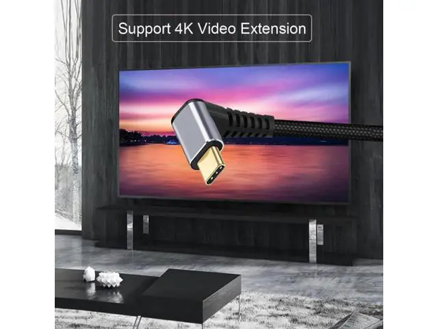 Alt view image 4 of 6 - 2.0M Up 90° Angled USB-C Male to Female Extension Cable | USB3.1 Gen2 10Gbps & 100W PD Fast Charge with Protective Sleeve