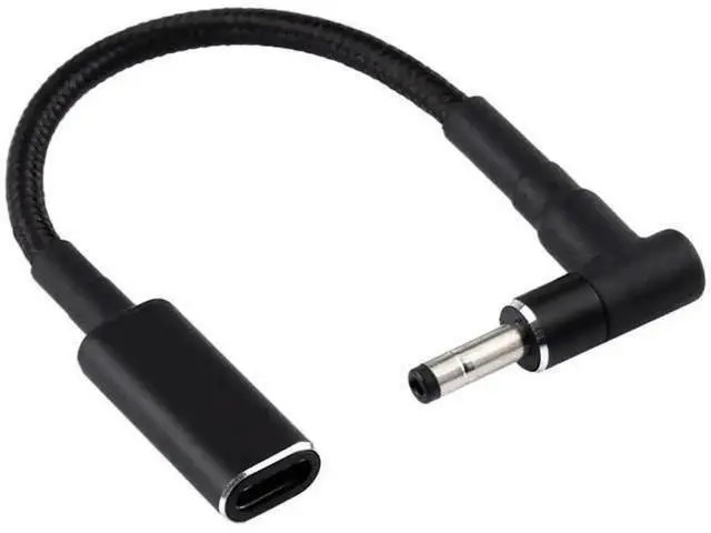 Main image of PD 100W Right Angle 4.0×1.35mm DC to USB-C Nylon Braided Power Cable, 18.5V~20V Fixed Voltage Trigger Cord