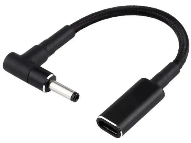 Alt view image 3 of 5 - PD 100W Right Angle 4.0×1.35mm DC to USB-C Nylon Braided Power Cable, 18.5V~20V Fixed Voltage Trigger Cord