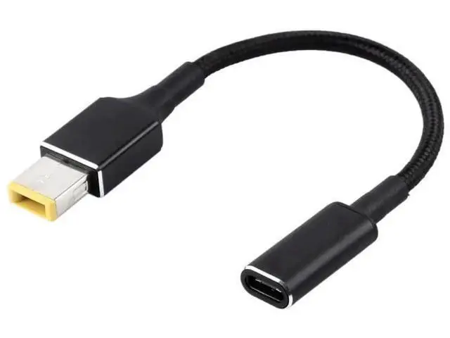 Alt view image 3 of 3 - 30cm Nylon Braided Big Square DC to USB-C PD 100W Power Cable | Fixed 18.5V~20V Trigger Cord for Laptops