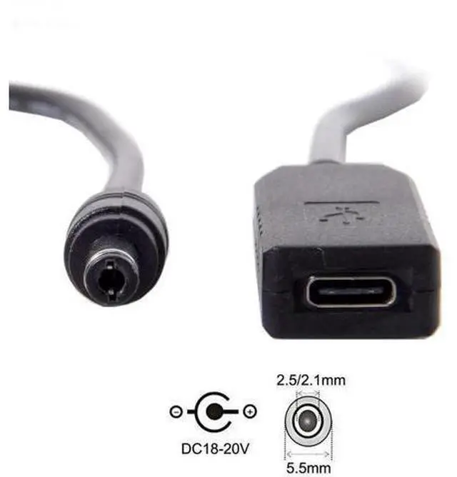 Alt view image 6 of 7 - USB3.1 Type-C to Dual DC 5.52.1mm & 5.52.5mm PD Emulator Trigger Cable | Fixed 20V Output for DC Port Laptops