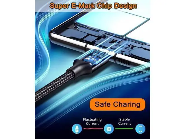 Alt view image 2 of 7 - 6.6FT Full-Function USB-C 3.2 Gen2 Cable | 20Gbps Data, 100W PD Charging, 8K@60Hz Video Output for iPhone 15/16 Series, MacBook, iPad Pro