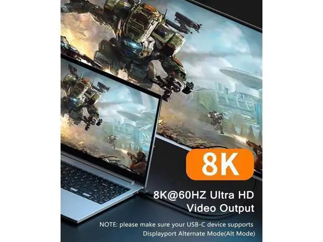 Alt view image 6 of 7 - 6.6FT Full-Function USB-C 3.2 Gen2 Cable | 20Gbps Data, 100W PD Charging, 8K@60Hz Video Output for iPhone 15/16 Series, MacBook, iPad Pro