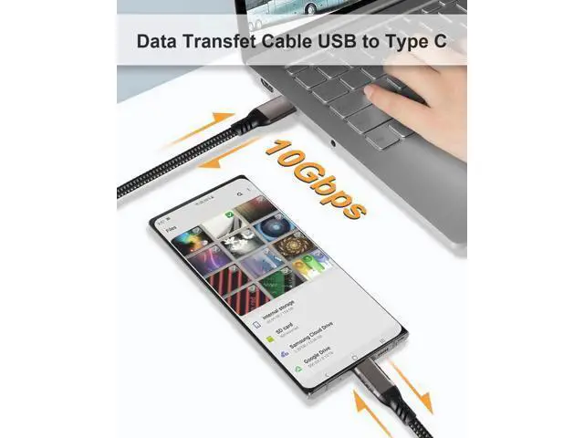 Alt view image 7 of 7 - 2-Pack 6.6FT USB-A to USB-C Cable | USB3.2 Gen1 60W 3A Fast Charging & High-Speed Data Cord for Samsung Galaxy S23/S22/S21/S20 Ultra & All Type-C Devices