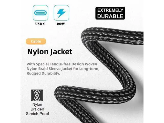 Alt view image 4 of 7 - 50cm U-Shaped Back Angled USB C Male to Male Extension Cable, USB3.1 Gen2 10Gbps Data & 100W PD Fast Charging Cord with Protective Sleeve for Laptops & USB-C Devices