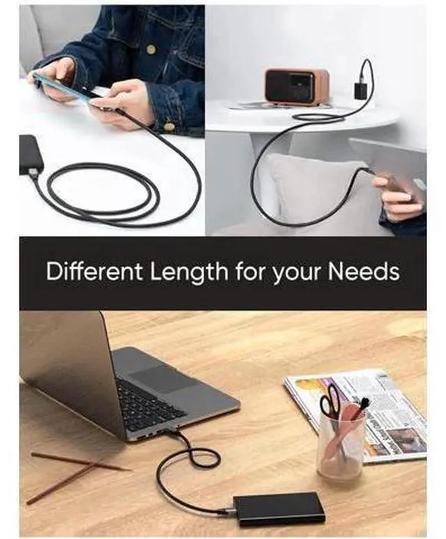 Alt view image 3 of 7 - CableCreation USB A to USB-C Short Cable 1FT/0.3M|USB3.2 Gen2 10Gbps High Speed Cord, 3A Charging & Android Auto for External SSD, MacBook, Galaxy S21, iPhone 15/16 Series