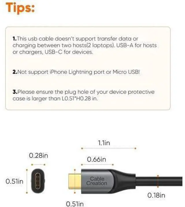 Alt view image 4 of 7 - CableCreation USB A to USB-C Short Cable 1FT/0.3M|USB3.2 Gen2 10Gbps High Speed Cord, 3A Charging & Android Auto for External SSD, MacBook, Galaxy S21, iPhone 15/16 Series