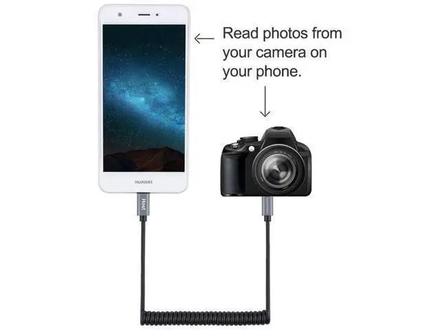 Alt view image 6 of 7 - Black Coiled Micro USB to Micro USB Cable, 0.56ft-4ft Retractable OTG Cord with Gold-Plated Connectors & Aluminum Shell for Raspberry Pi Zero, Phones, DJI Remote