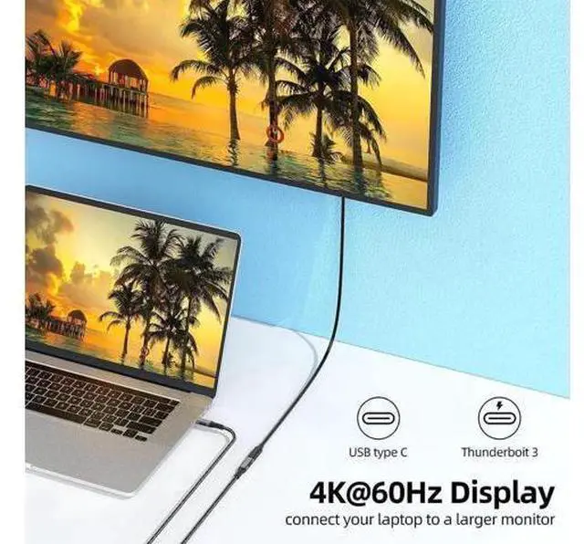 Alt view image 4 of 7 - 3M/10FT Nylon Braided USB-C Extension Cable Male to Female, USB 3.2 Gen2 Extender Cord Support 10Gbps Data, 100W PD Fast Charging, 4K@60Hz Video for MacBook, Laptops & Phones