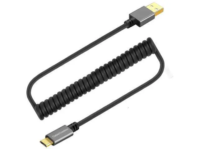 Alt view image 6 of 7 - Space Gray Coiled USB 2.0 A to Micro USB Cable, Retractable 0.56ft-4ft Charging & Data Cord for Android Phones, Tablets, Raspberry Pi Zero & Car Charger