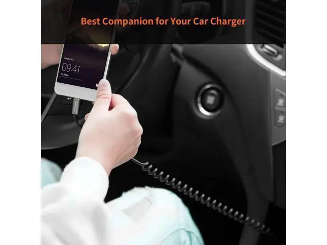 Alt view image 5 of 7 - Space Gray Coiled USB 2.0 A to Micro USB Cable, Retractable 0.56ft-4ft Charging & Data Cord for Android Phones, Tablets, Raspberry Pi Zero & Car Charger