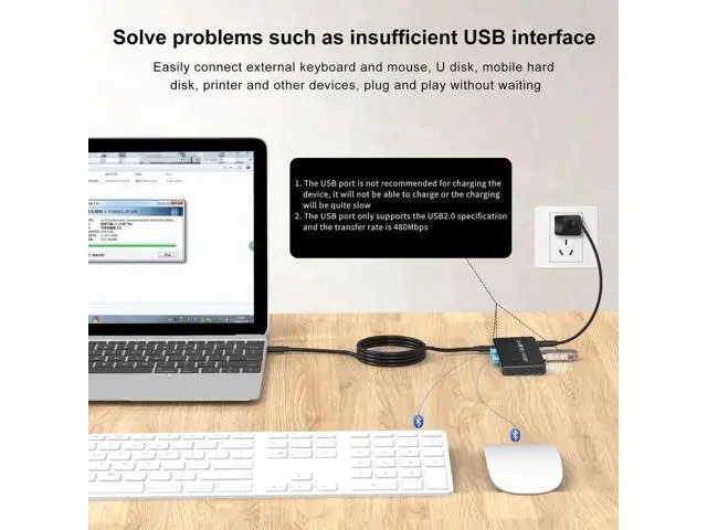 Alt view image 4 of 6 - Thunderbolt 3 / Thunderbolt 4 USB-C to DP KVM Switch, 3 USB 2.0 Ports, Support 8K@60Hz & 4K@144Hz DP 1.4, for Monitor, Keyboard, Mouse & Printer