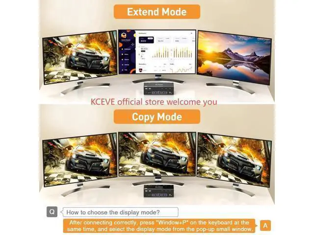 Alt view image 4 of 7 - 3-In-3-Out Triple Monitor HDMI+DP KVM Switch 8K@30Hz 4K@144Hz, USB 3.0 KVM Switcher for 3 PCs Share 3 Displays & 4 USB 3.0 Peripherals
