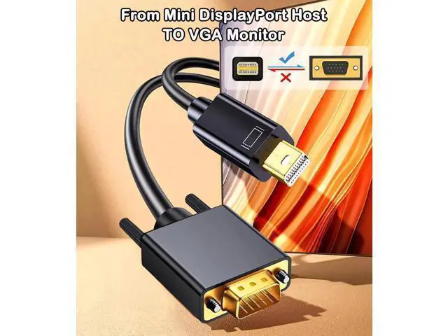 Alt view image 7 of 7 - 5 Pack 6FT Mini DP to VGA Cable, Thunderbolt 2 Compatible Mini DisplayPort Male to VGA Female Cord for MacBooks Surface iMac Monitor Projector
