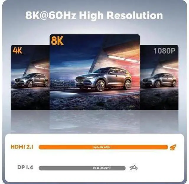 Alt view image 5 of 7 - 2 Port USB-C KVM Switch 8K@60Hz 4K@120Hz, Dual Output HDMI+DP Type-C KVM Switcher for 2 PCs Share Single Monitor, 100W PD Charging, 3 USB 2.0 Ports, 2 USB-C Cables Included