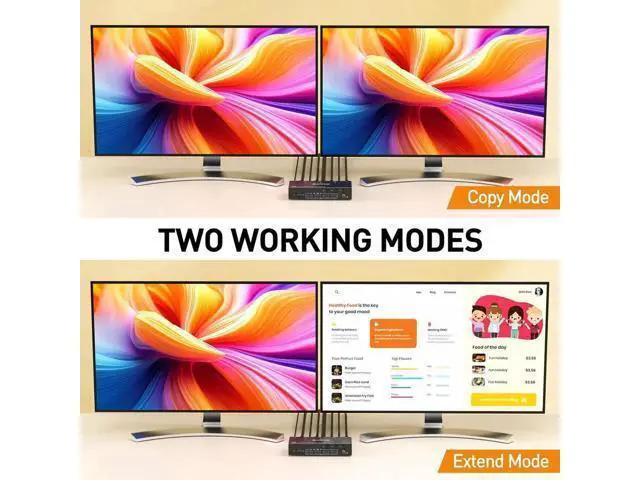 Alt view image 4 of 7 - 3 Port Dual Monitor DP KVM Switch 8K@60Hz, 3 PCs Share 2 DP Screens, USB 3.0 KVM Switch for Keyboard Mouse Sharing