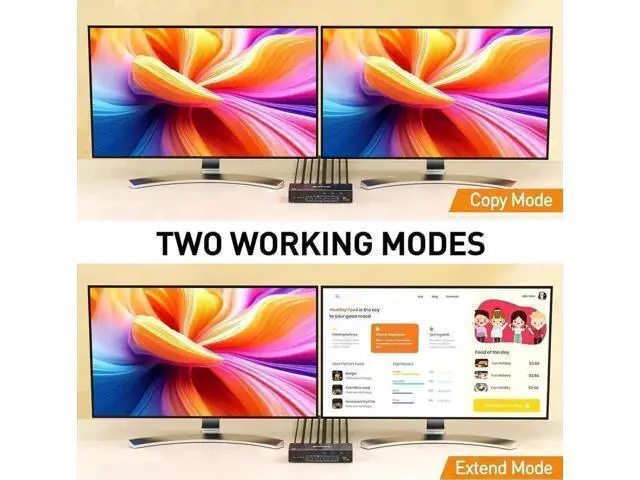 Alt view image 6 of 7 - 3-Port Dual DP KVM Switch, 8K@30Hz 4K@60Hz, USB3.0, Wired Remote Included