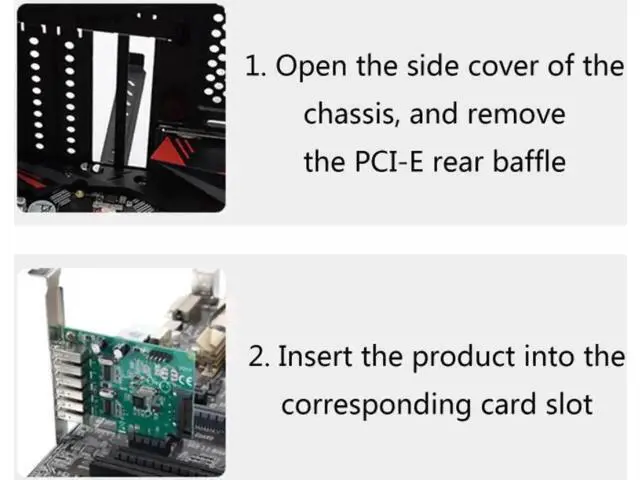 Alt view image 2 of 4 - 6-Port PCIe USB 2.0 Expansion Card, PCI Express X1 Adapter with 9Pin Internal USB Header & 15Pin SATA Power Supply for Desktop PC