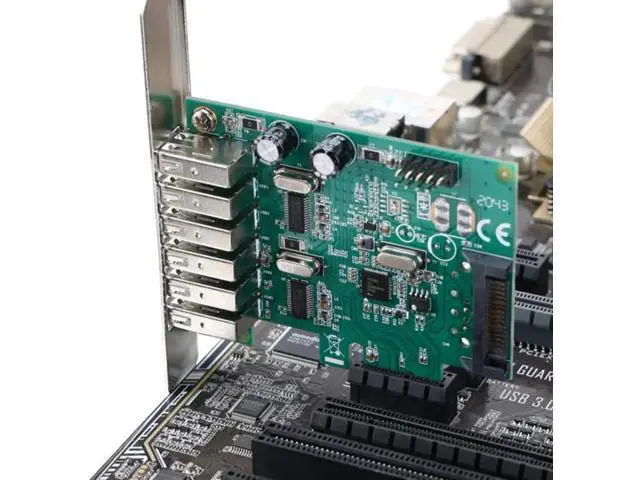 Alt view image 4 of 4 - 6-Port PCIe USB 2.0 Expansion Card, PCI Express X1 Adapter with 9Pin Internal USB Header & 15Pin SATA Power Supply for Desktop PC