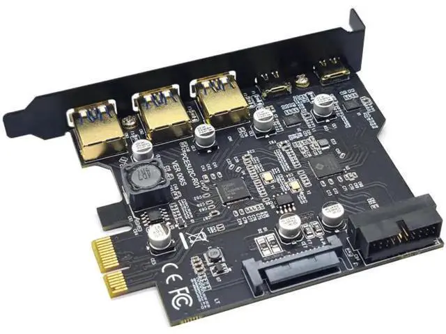 Alt view image 2 of 5 - PCIe USB 3.2 Gen2 Expansion Card, Multi-Port USB-A & USB-C PCI Express Controller Riser Hub Adapter for Desktop Motherboard