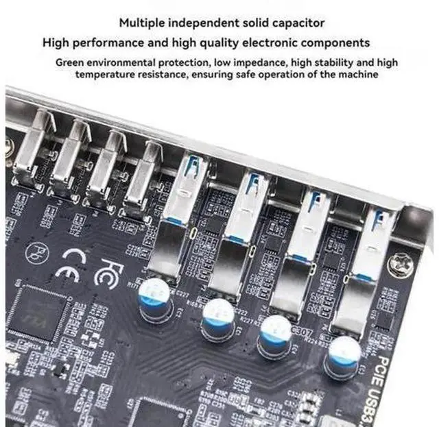 Main image of PCIe X4 USB 3.2 Gen2 Expansion Card, 8-Port USB Hub (4×USB-A + 4×USB-C) 10Gbps PCI Express Adapter for Desktop PC