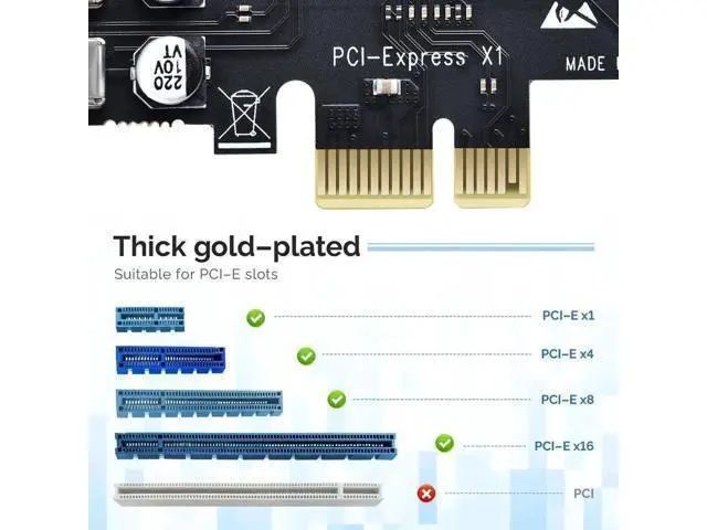 Alt view image 6 of 6 - 8-Port PCIe USB 3.2 Gen2 Expansion Card, PCI Express USB Hub Controller Adapter (6×USB-A + 2×USB-C) with 3 Independent Power Modules, 10Gbps Superspeed