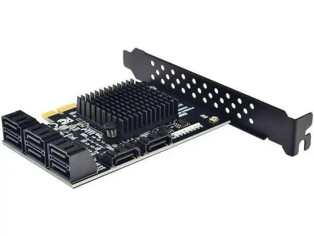 Alt view image 2 of 5 - 8-Port SATA III PCIe 2.0 x1 Controller Card, 6Gbps SATA Expansion Adapter with Low Profile Bracket, Compatible with Windows 10